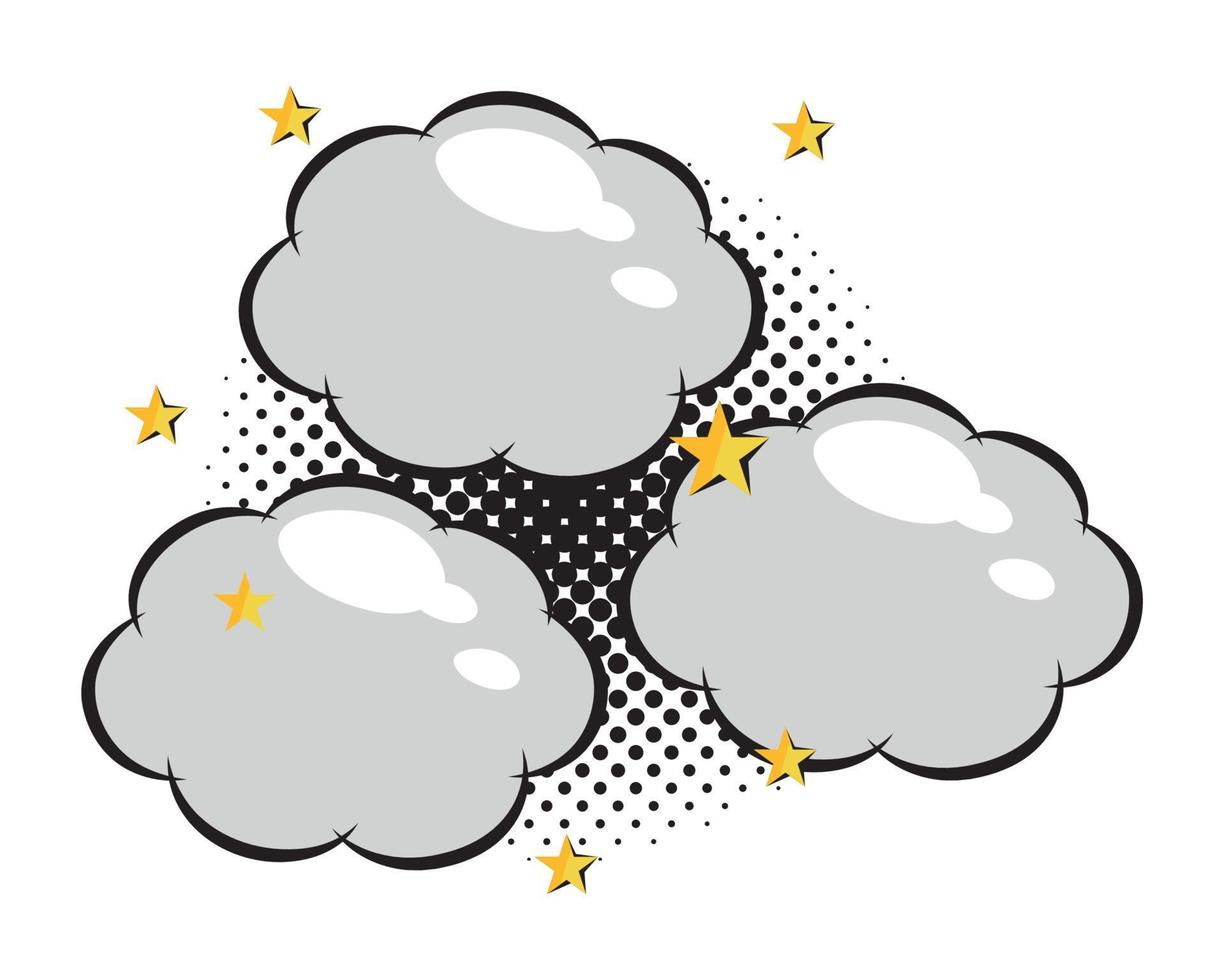 speech bubbles on halftone dots vector