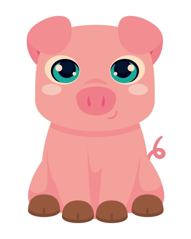 pig cute animal vector