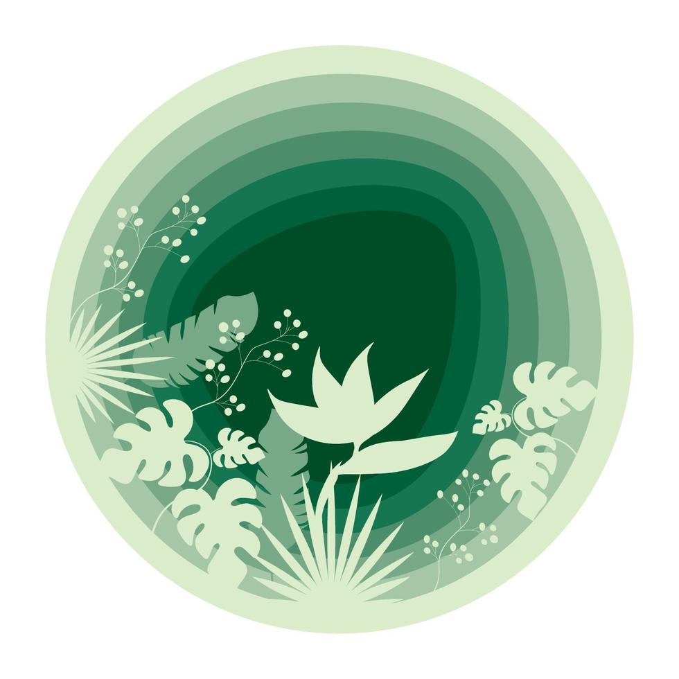 flower and leaves nature vector