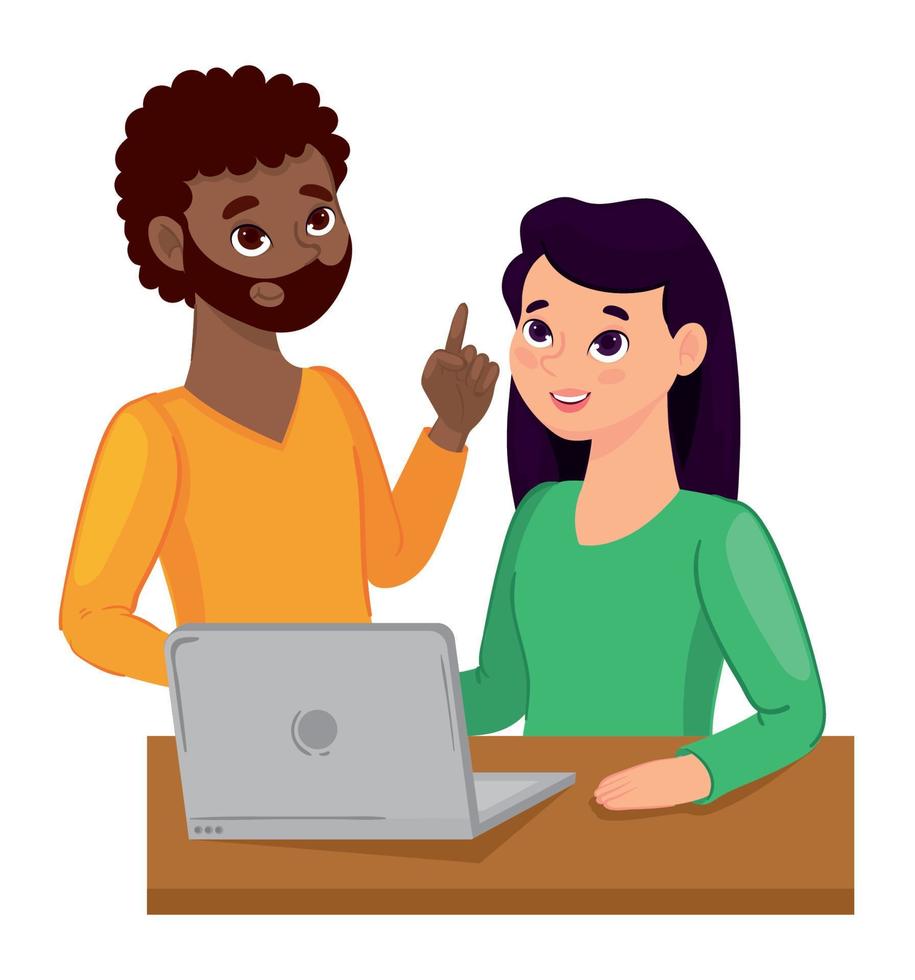 people and elearning vector