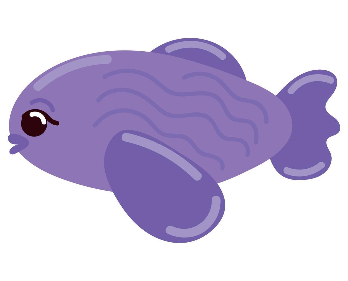 icono de pez morado vector