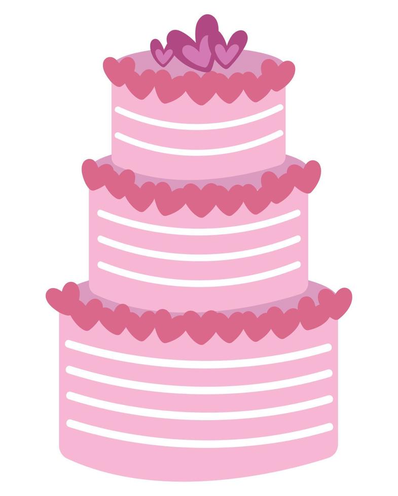 pink cake valentines day vector