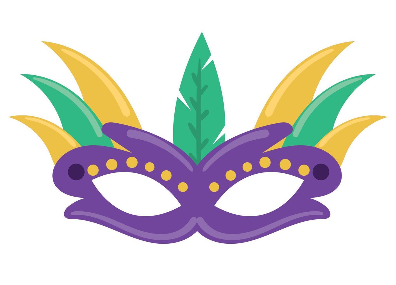 mask with feather mardi gras vector