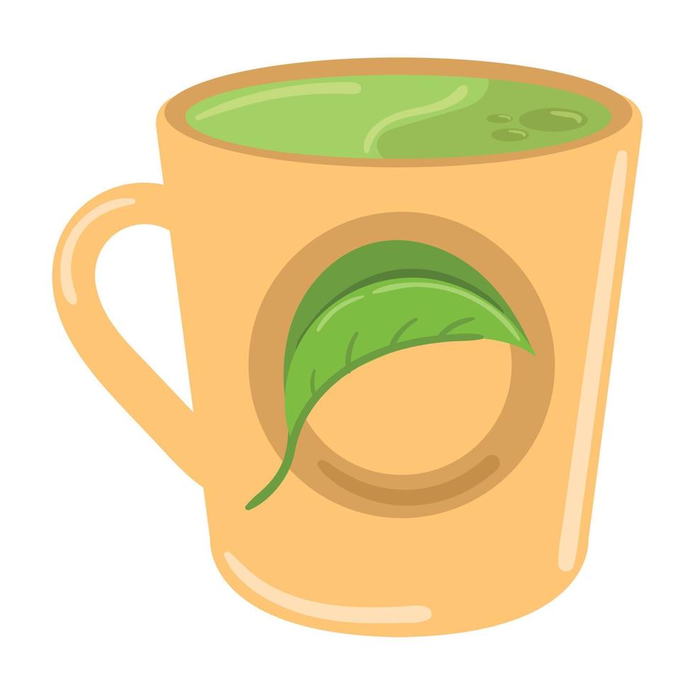 cup of green tea vector