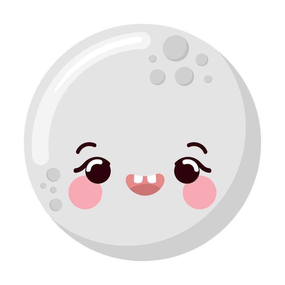 cute happy moon vector