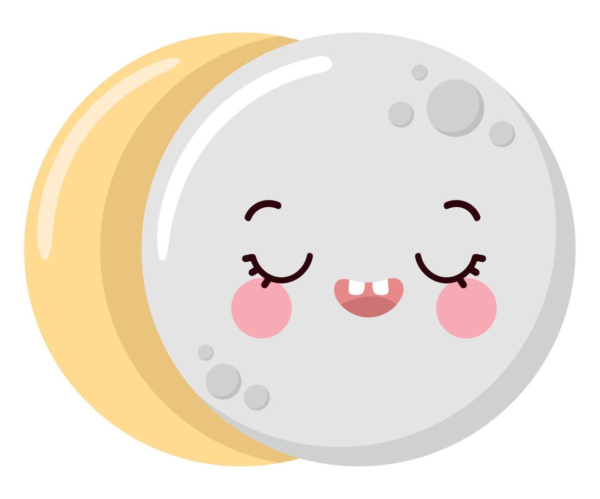 lindo personaje de luna vector