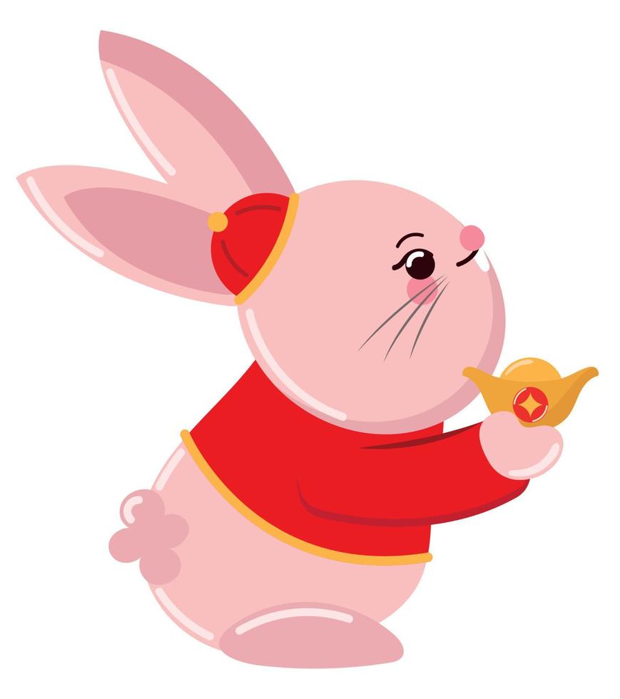 cute bunny chinese new year vector