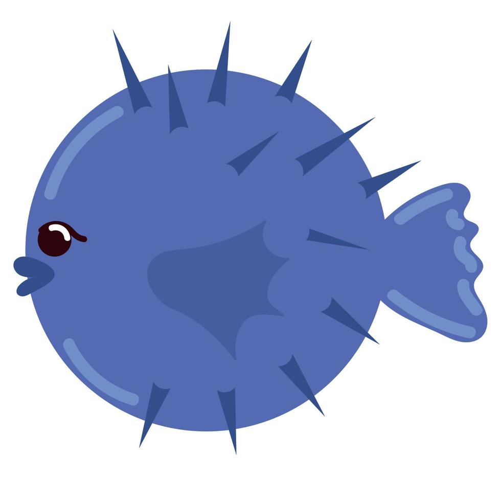 blowfish sea icon vector