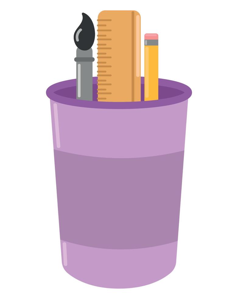 supplies in a cup vector