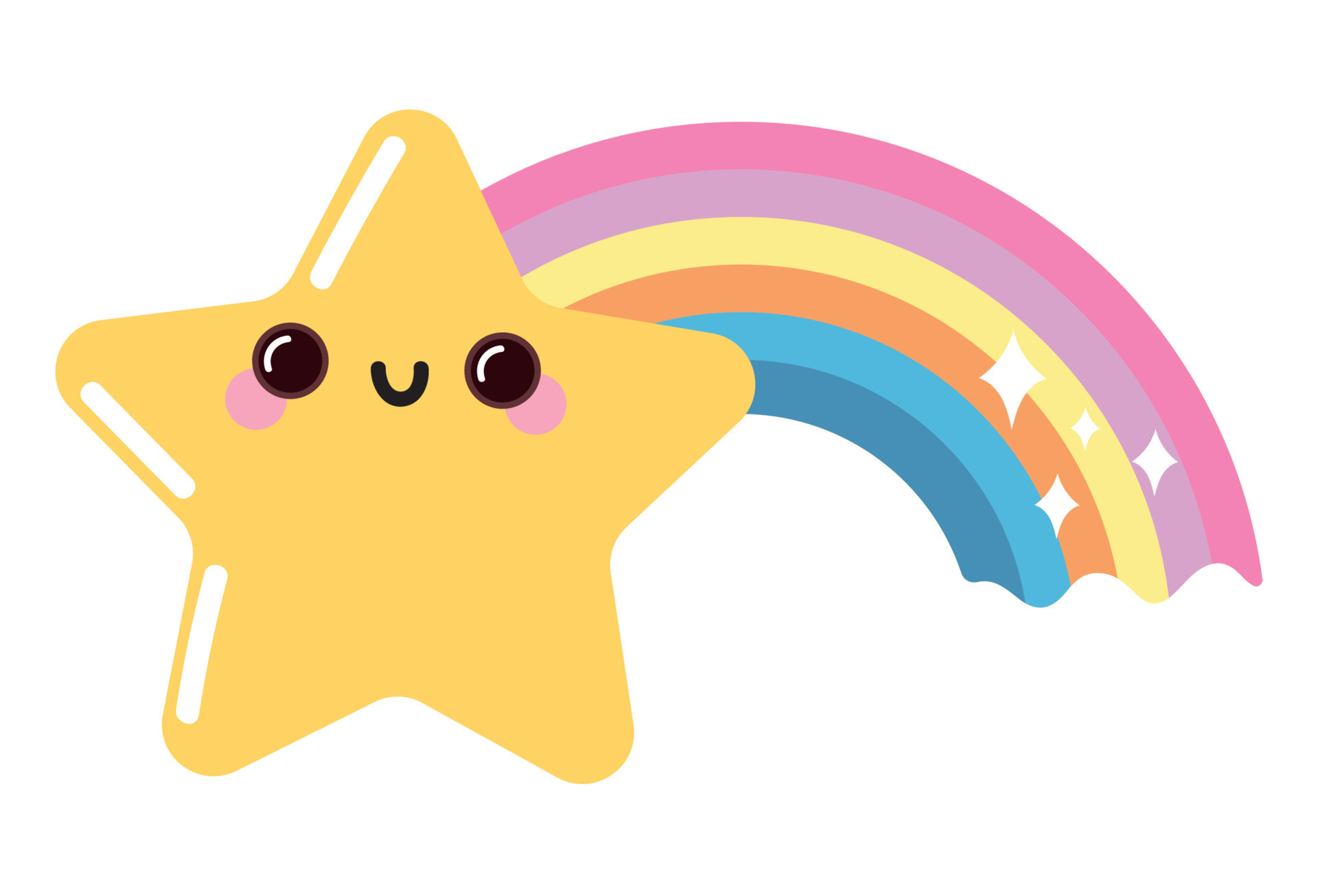 rainbow star kawaii weather 16755160 Vector Art at Vecteezy