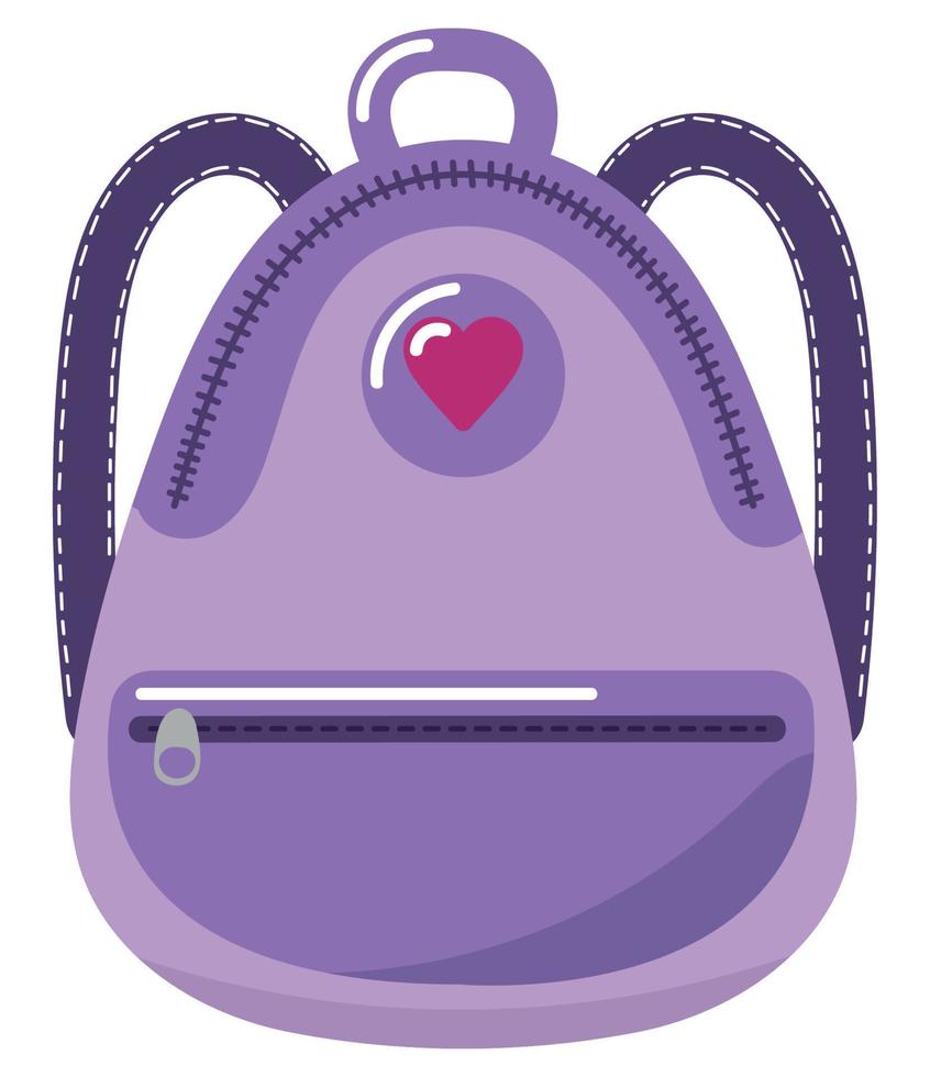 purple backpack icon vector