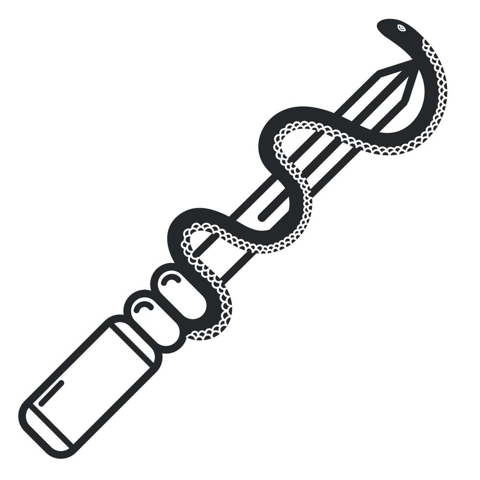 dagger and snake tattoo vector