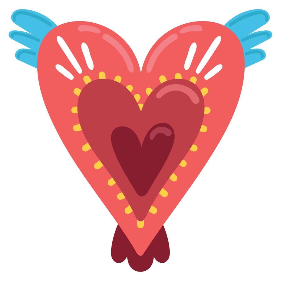 heart with wings vector
