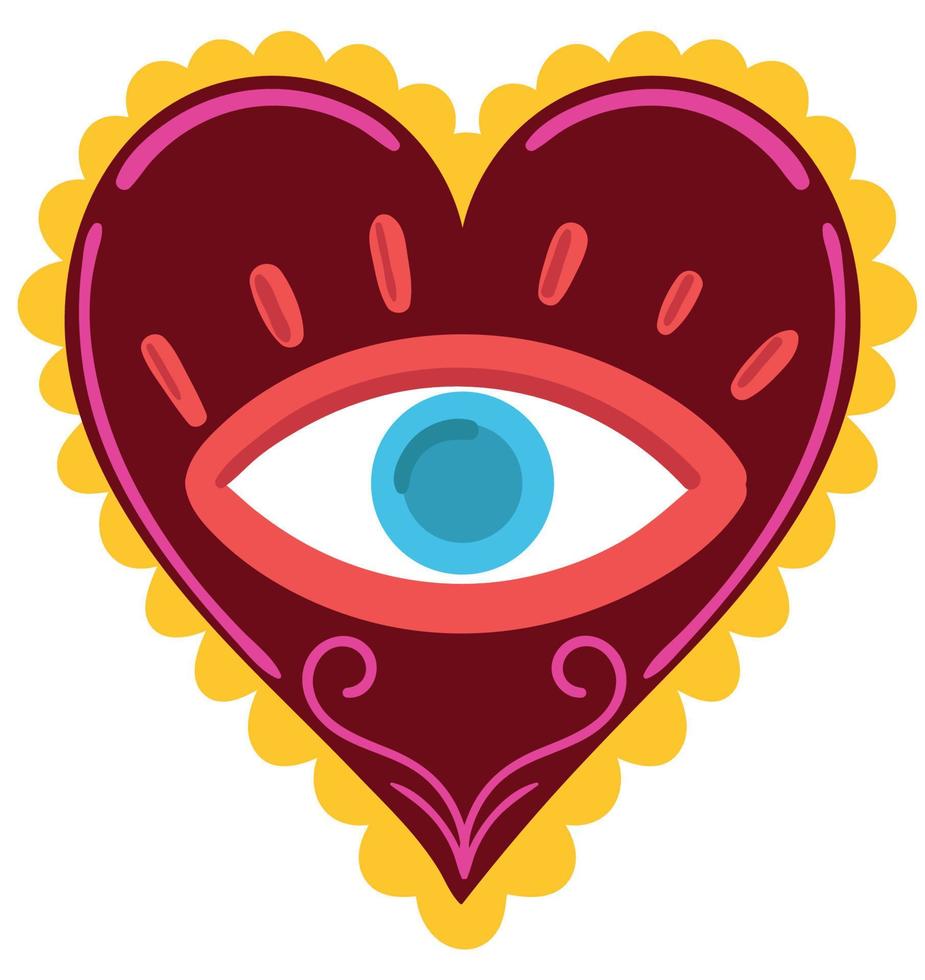 corazón con ojo vector