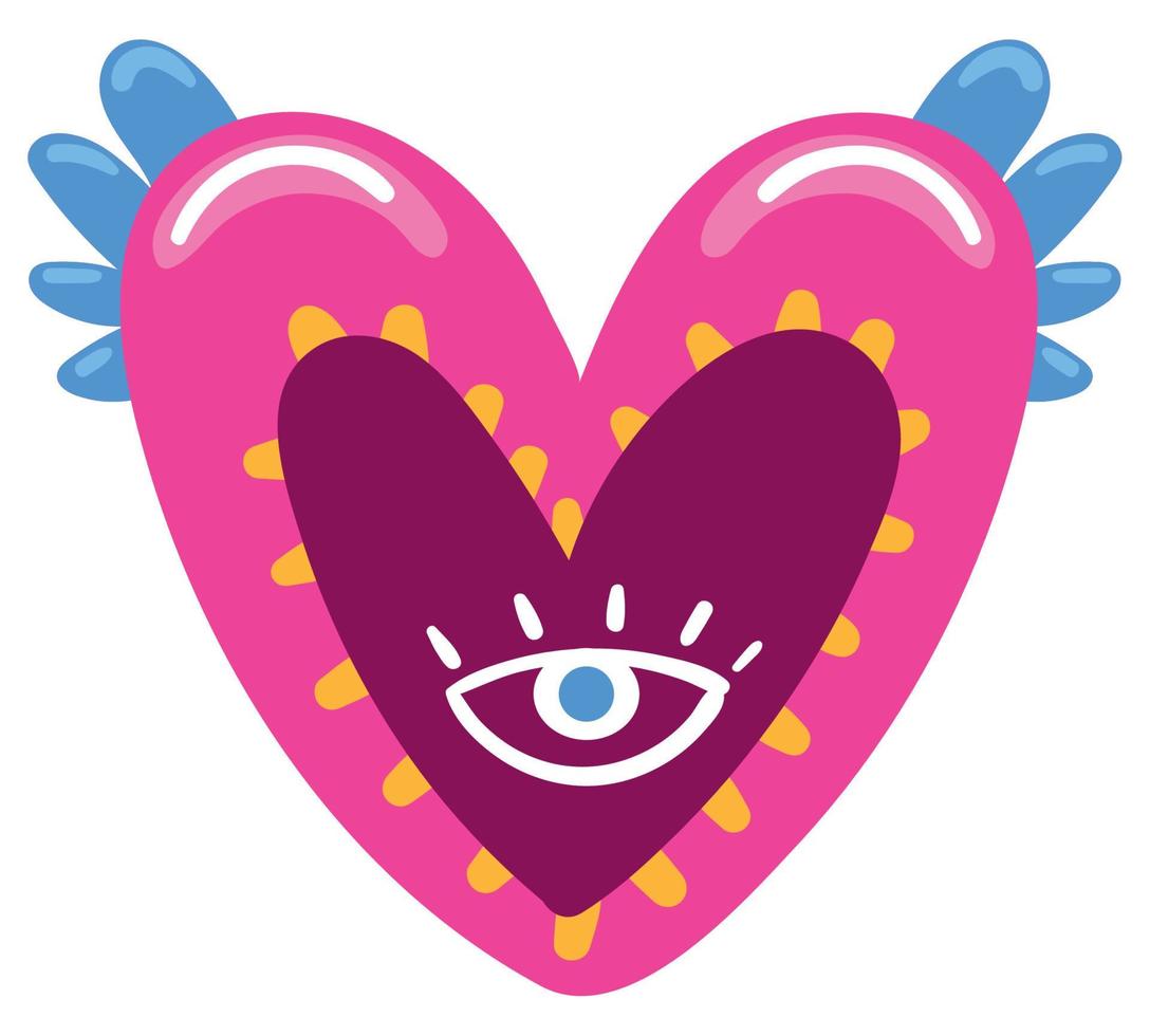 drawing heart decoration vector