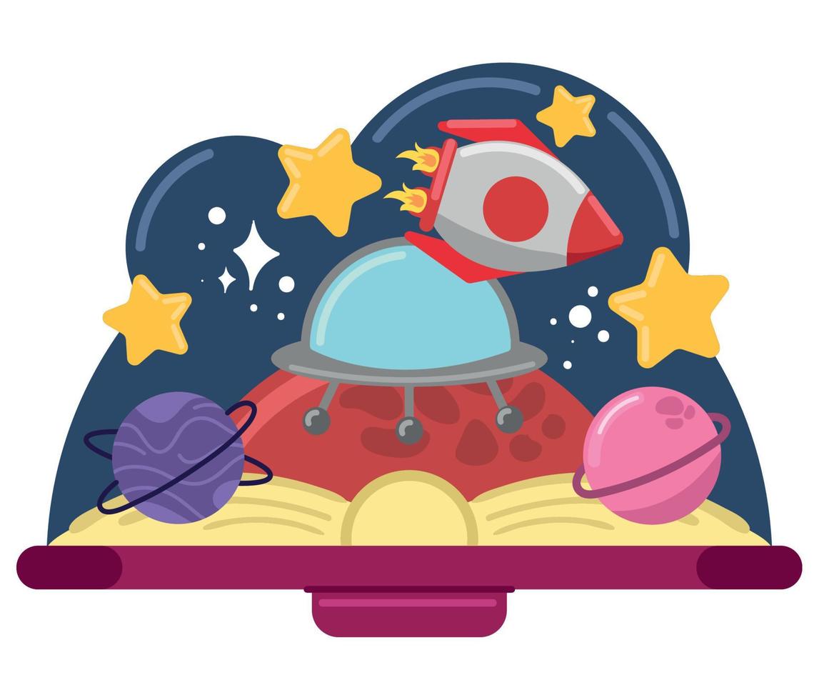 book space adventure vector