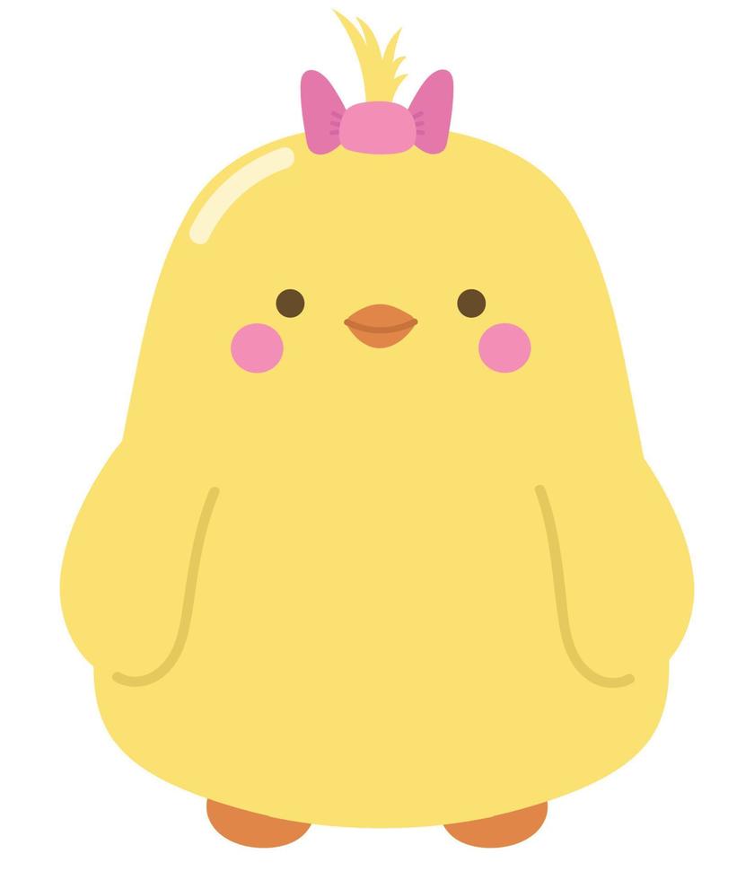 pollo kawaii animales vector