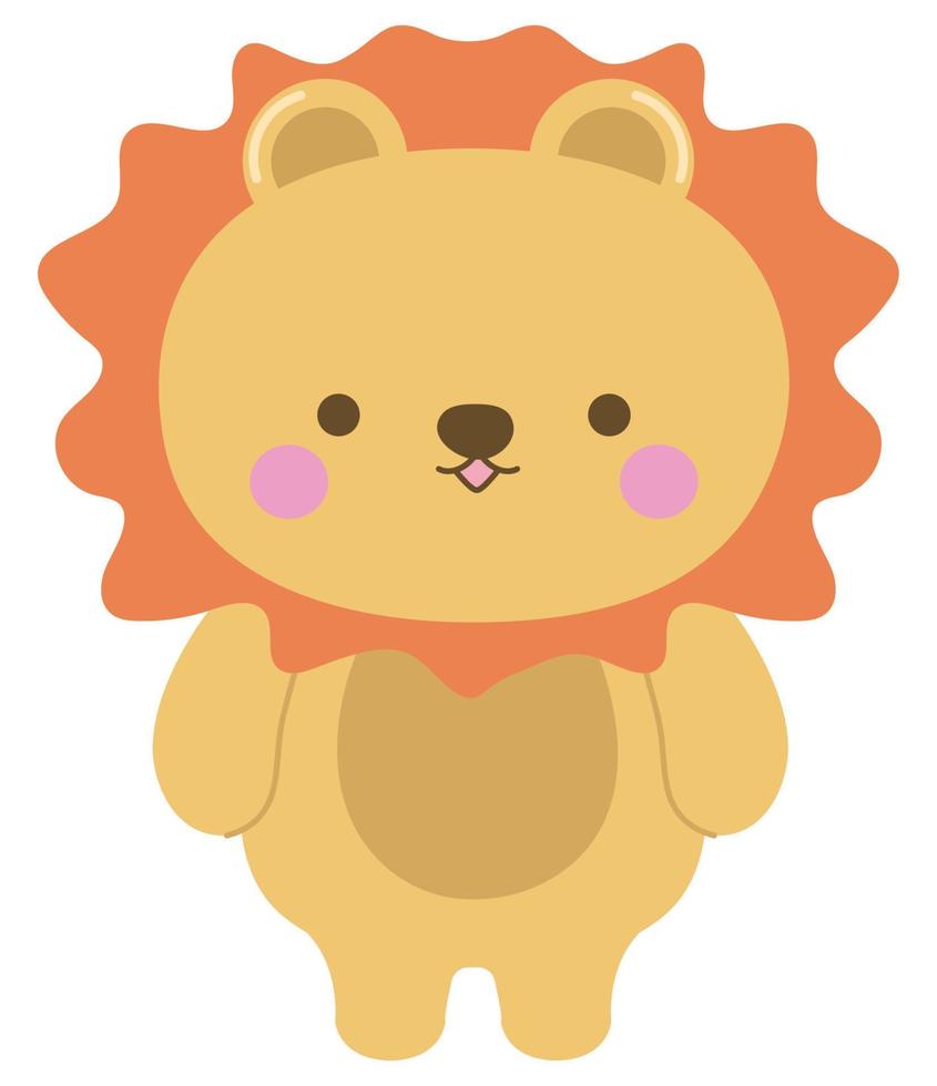 lion kawaii animal vector