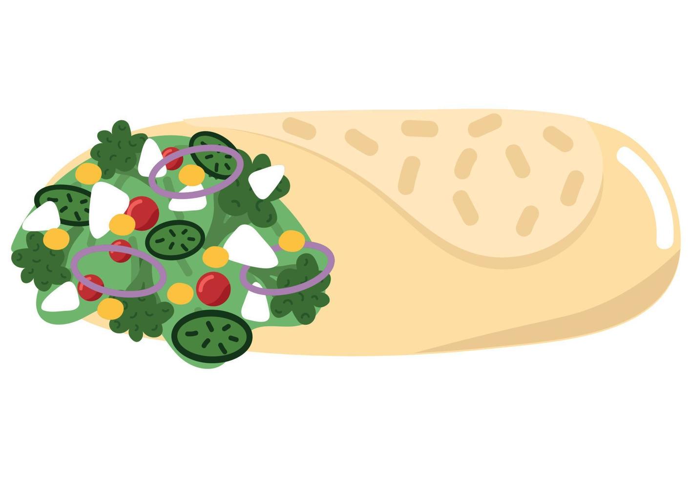vegetarian burrito icon vector