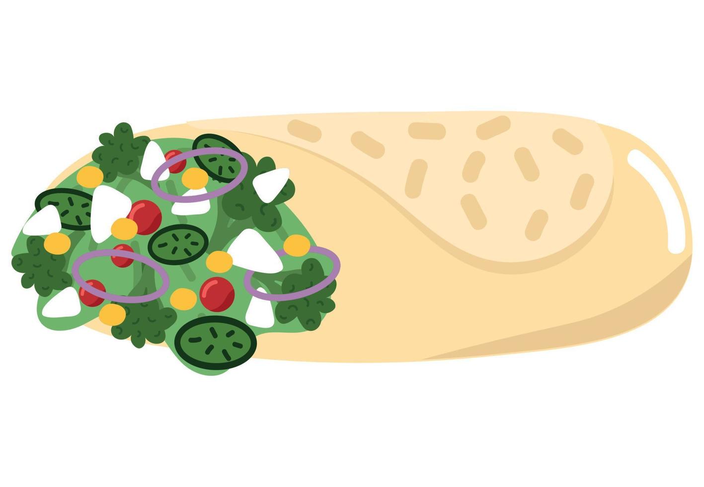 icono de burrito vegetariano vector