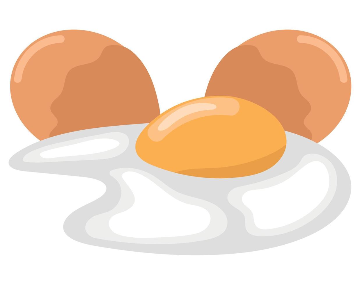 fried and boiled eggs vector