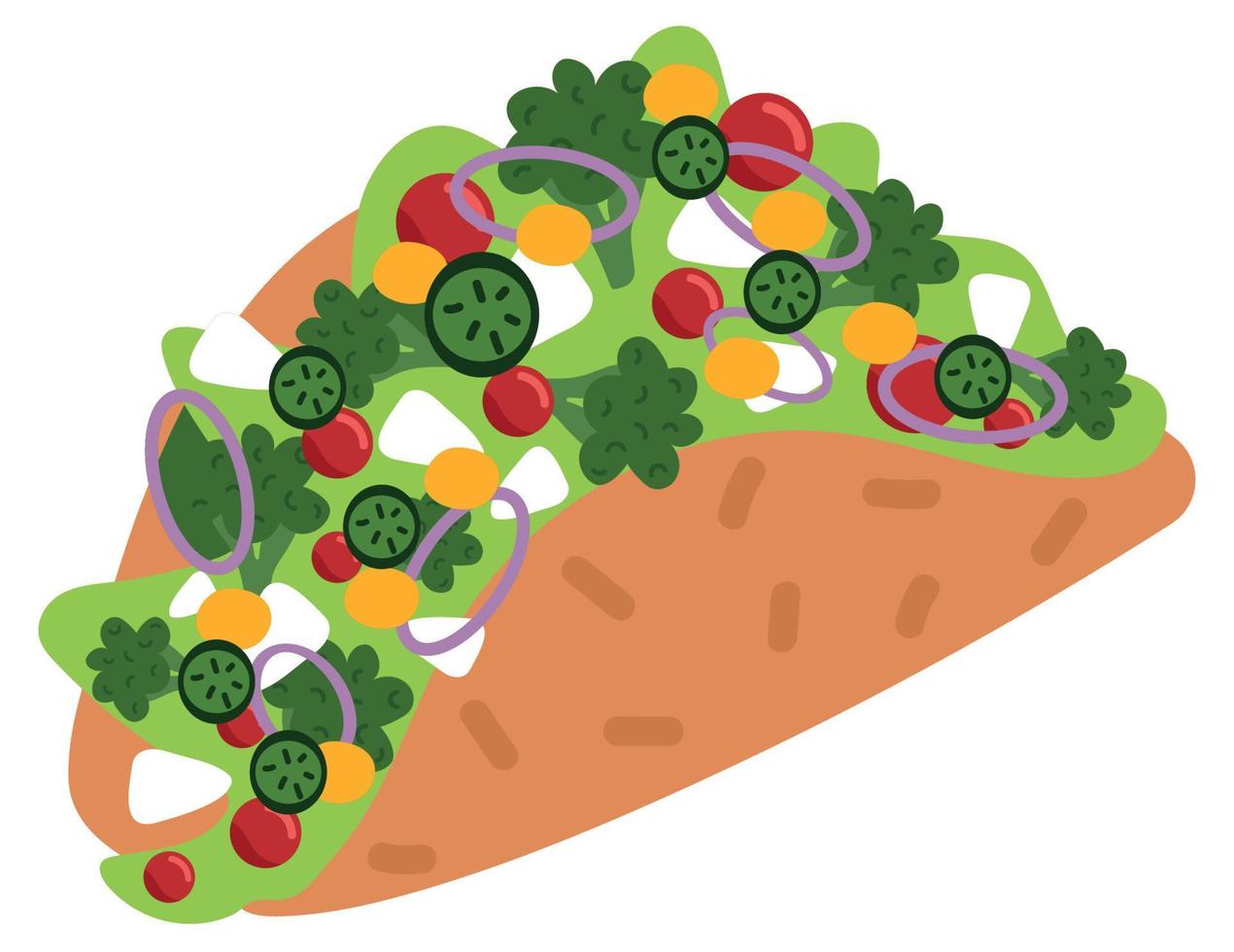 vegetarian taco icon vector