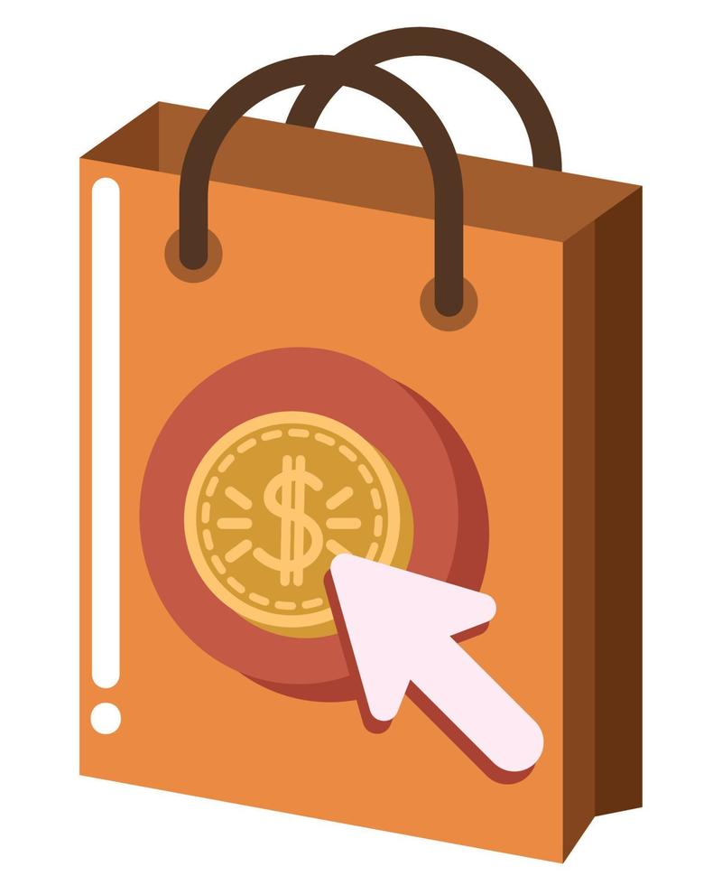 online shopping bag vector