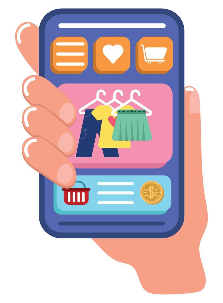 hand online shopping vector