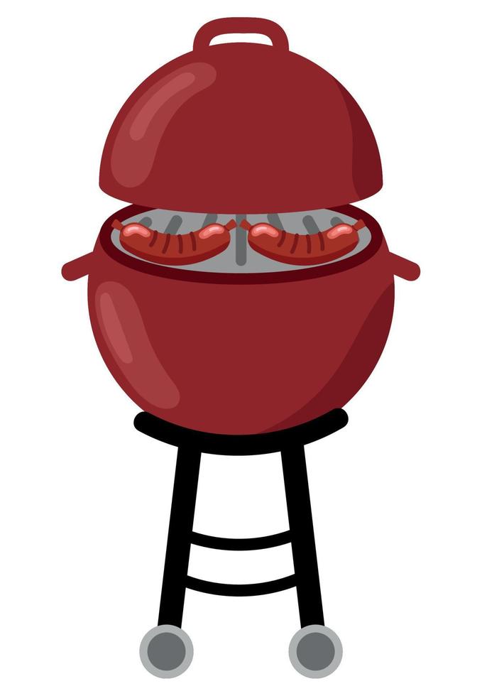 bbq grill sausages vector
