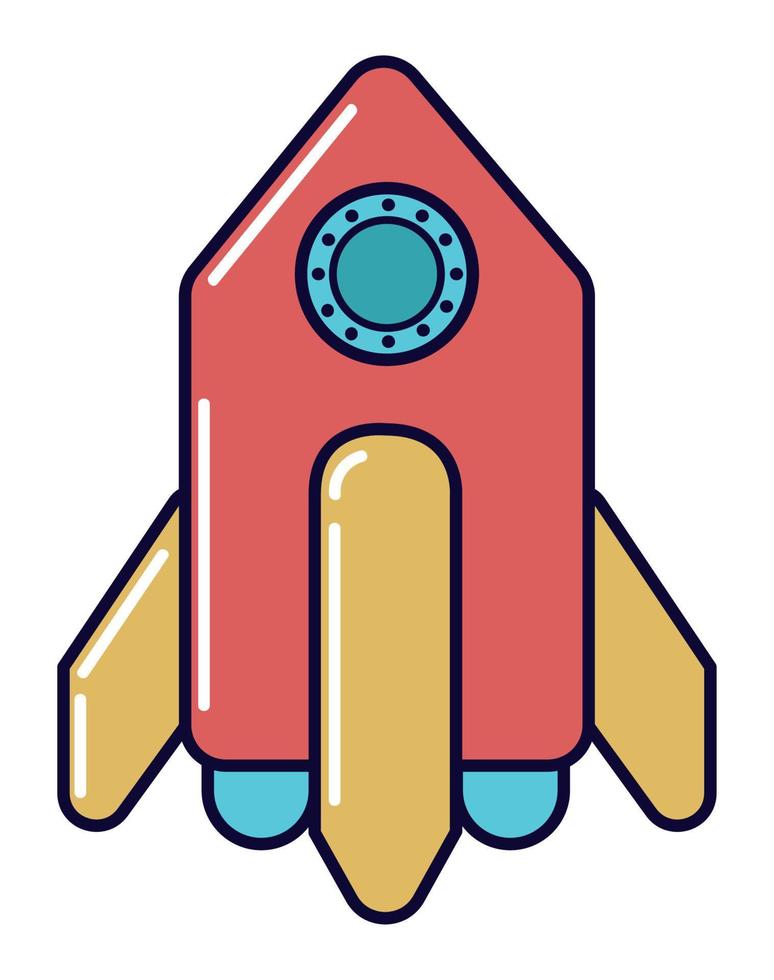 spaceship cartoon icon vector