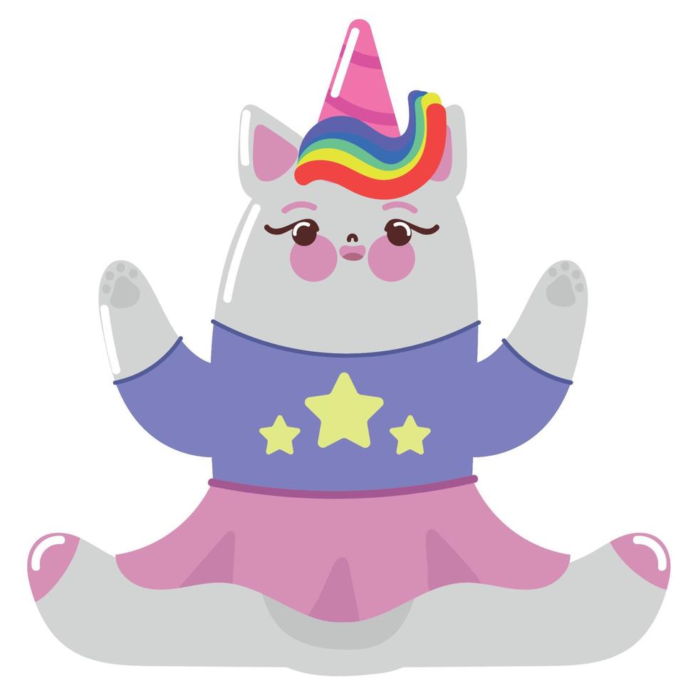 kawaii unicorn cartoon vector