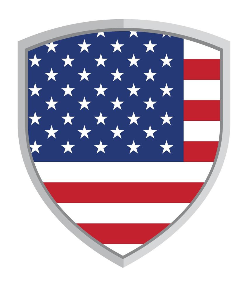 shield with US flag vector