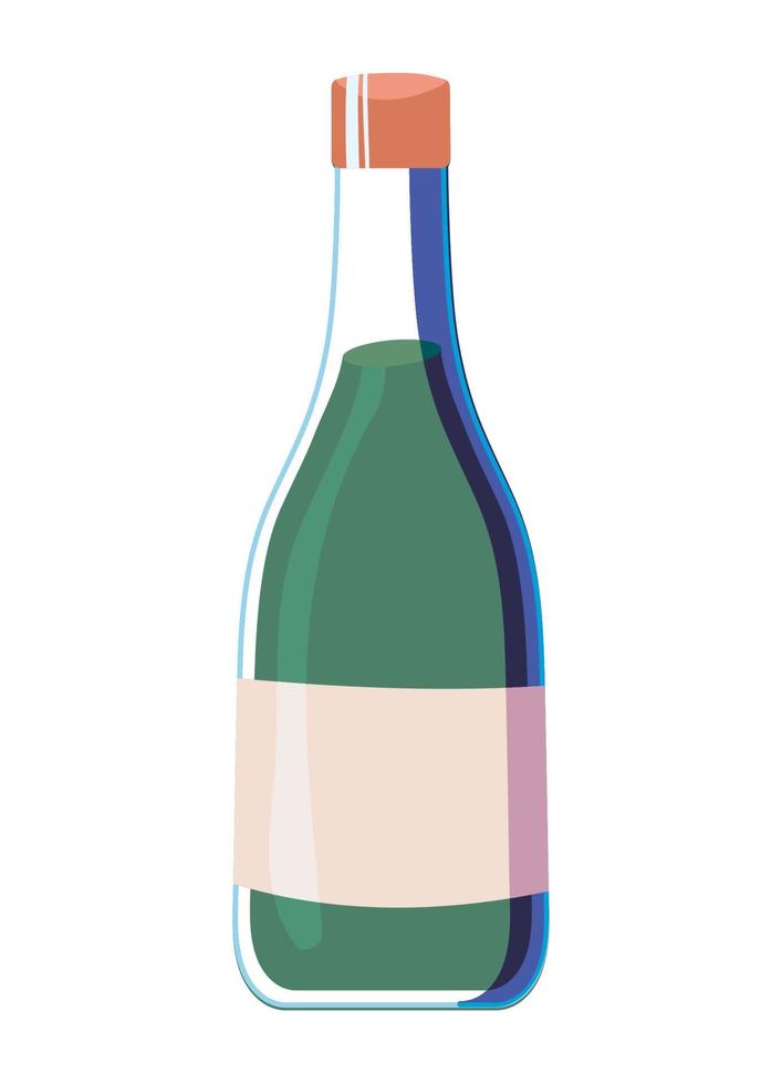 wine bottle beverage vector