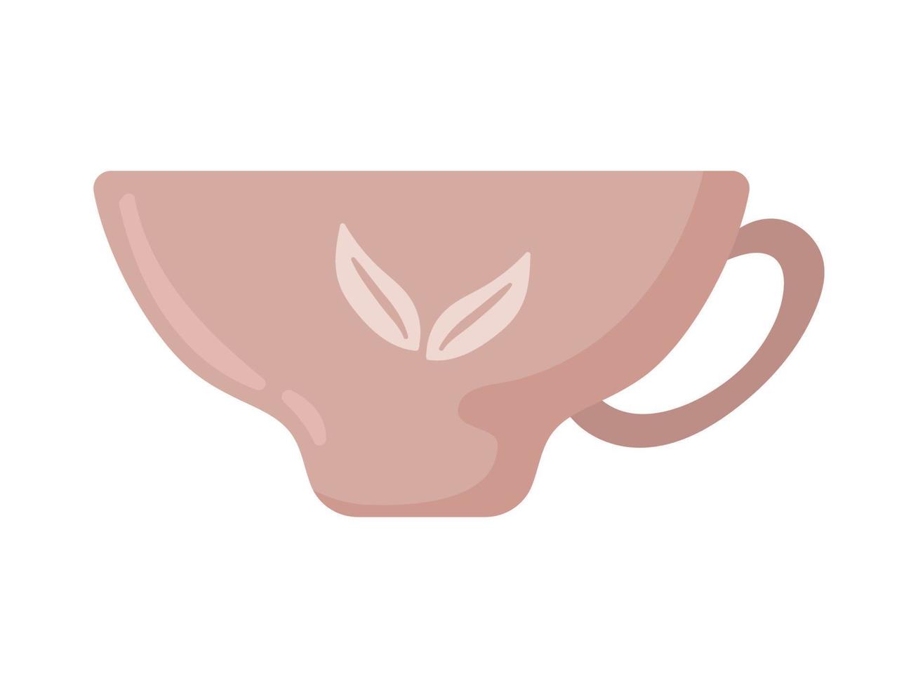 pottery tea cup icon vector