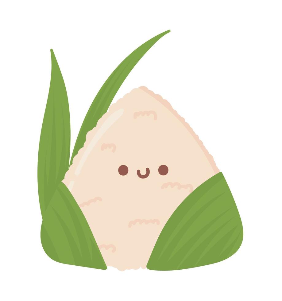 cute zongzi in leaf bamboo vector