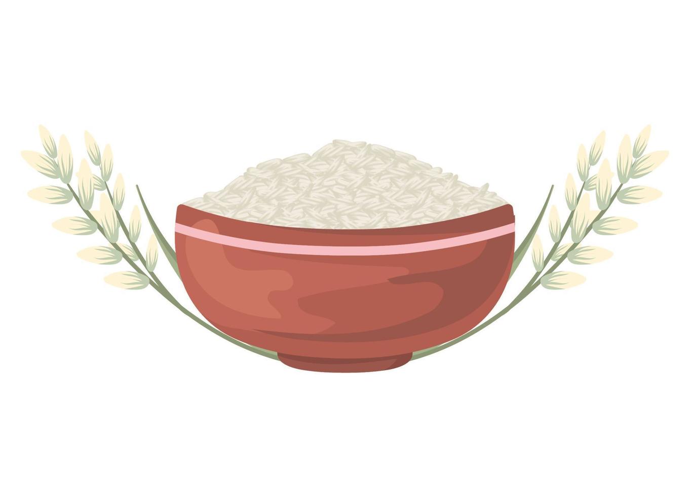 arroz en plato vector