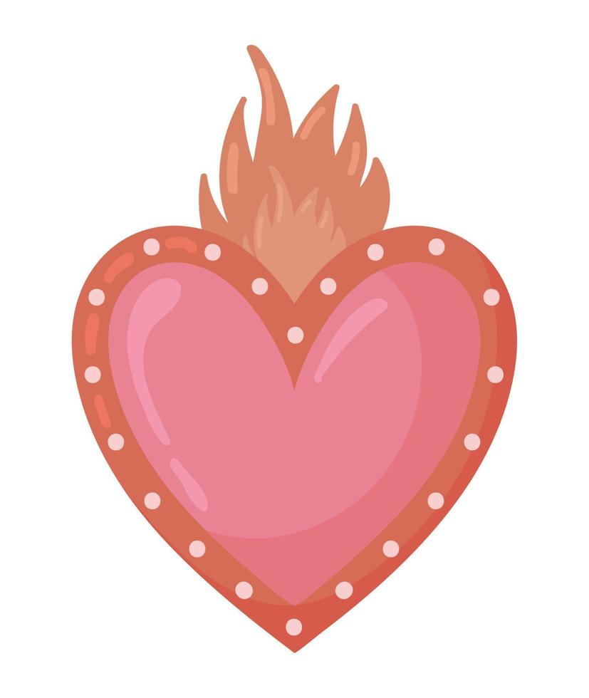 heart with flames vector