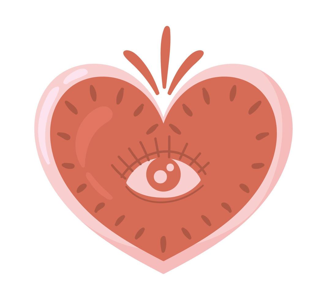 red heart with eye vector