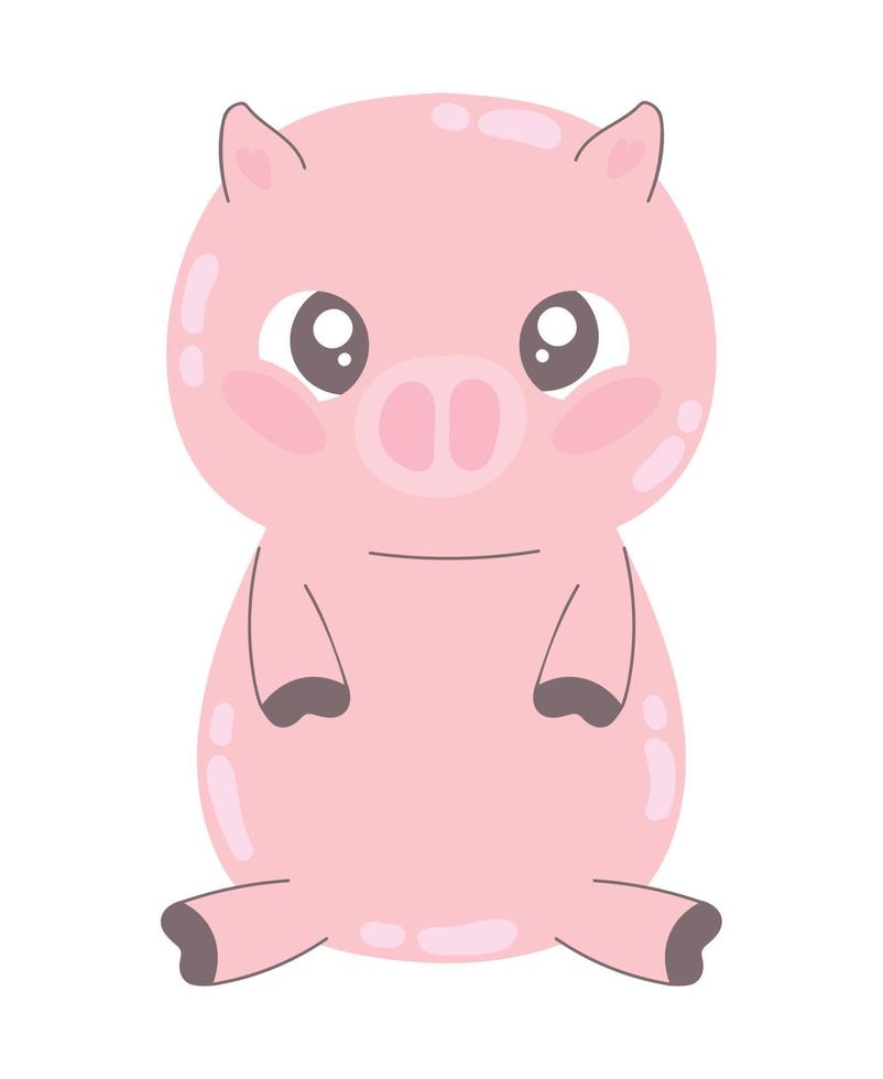 pig cute animal vector