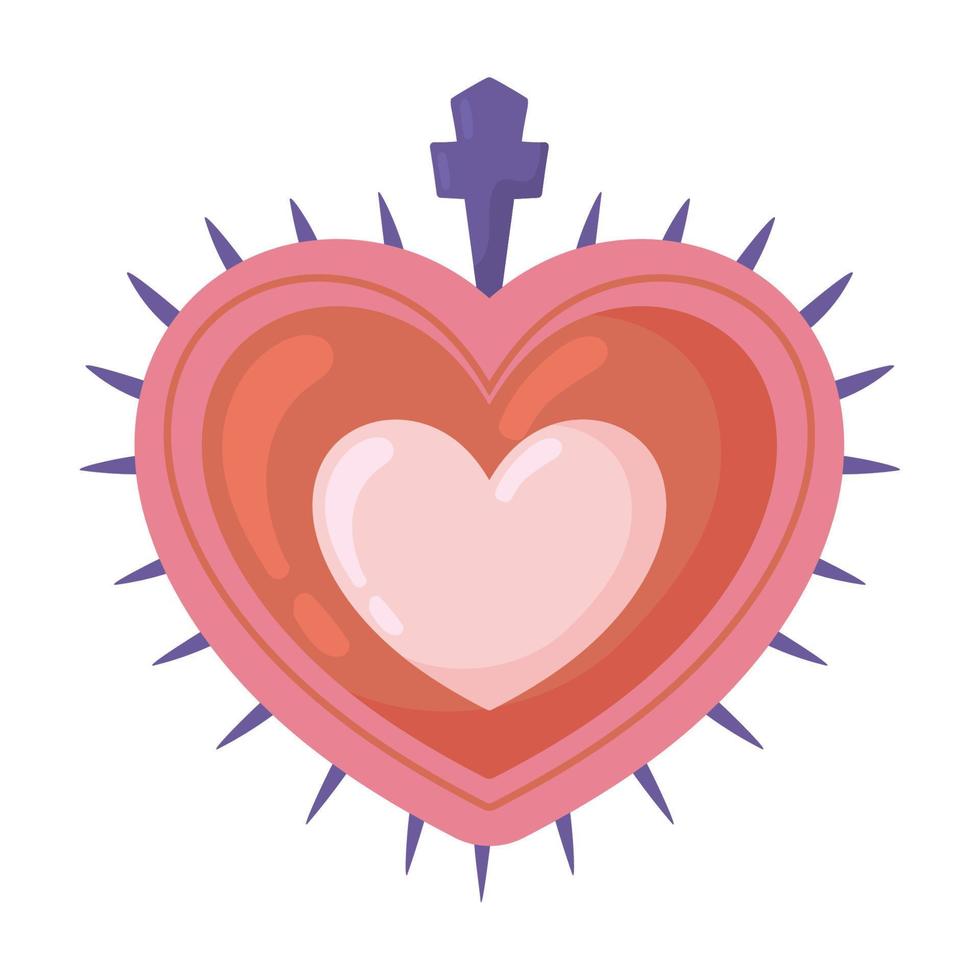heart with cross vector