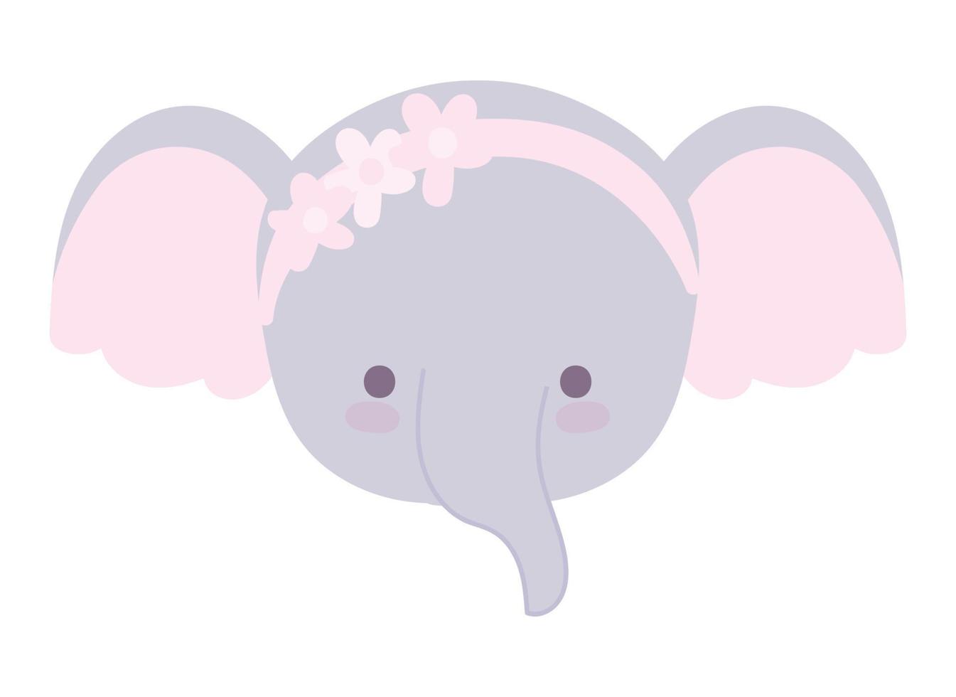 elephant female head vector