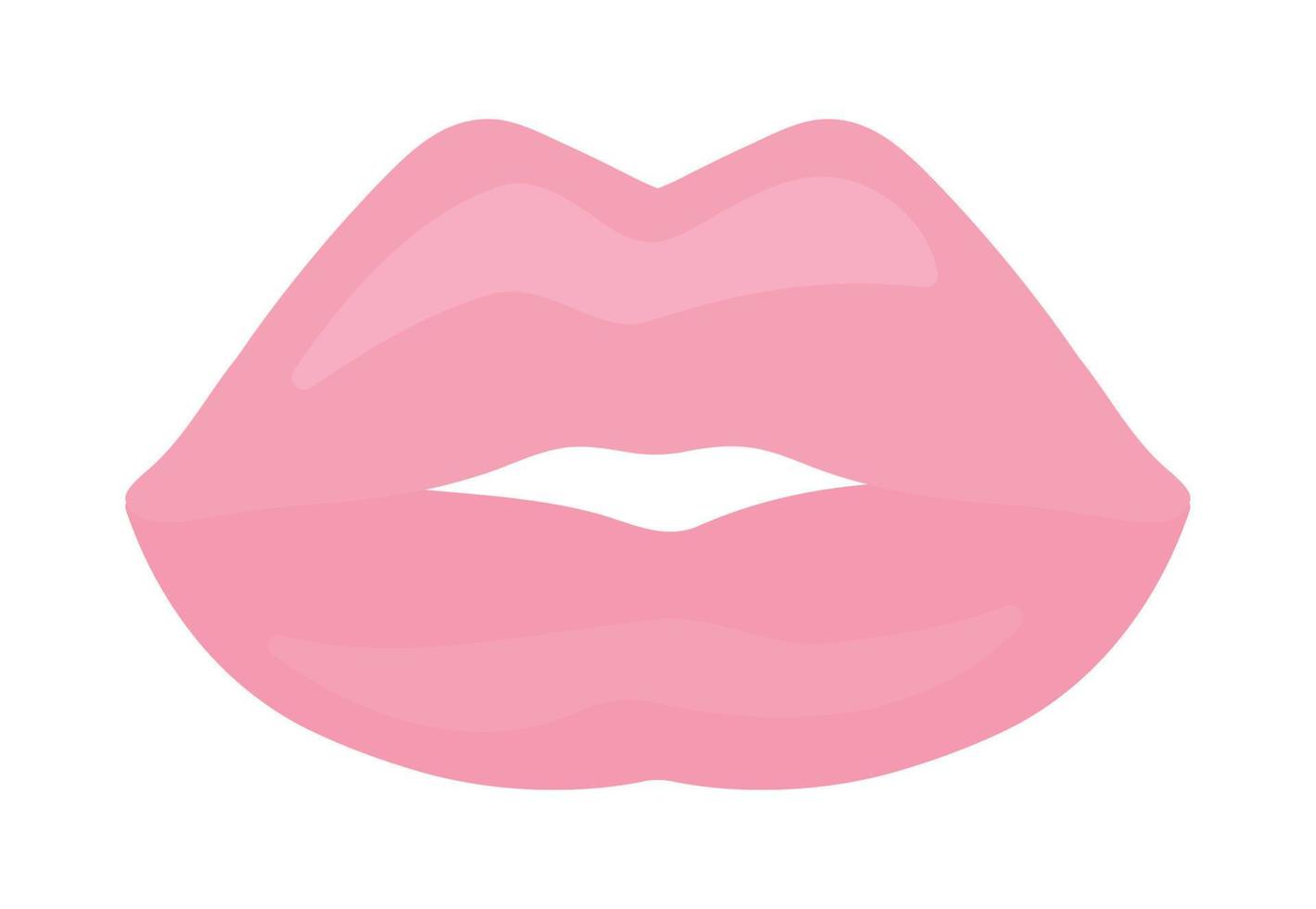 labios rosados femeninos vector