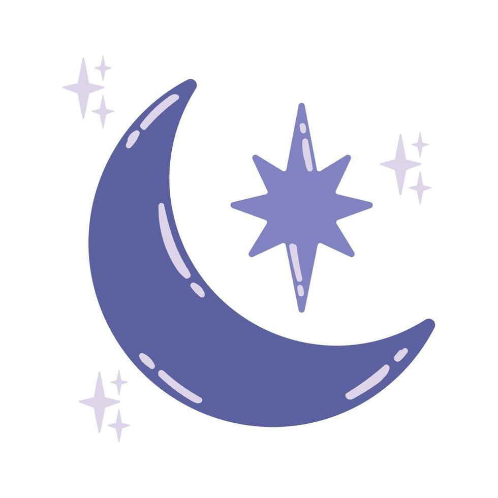 moon and star esoteric vector