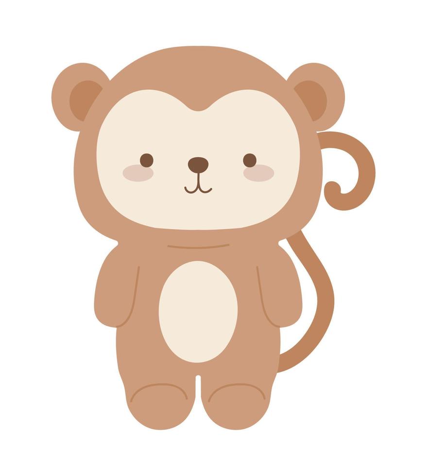 monkey kawaii animal vector