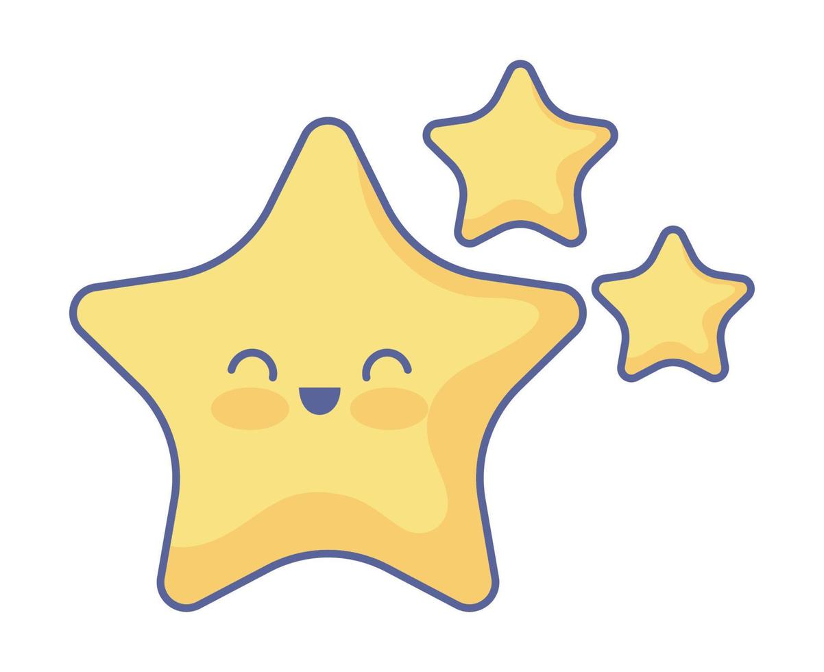 estrellas clima kawaii vector