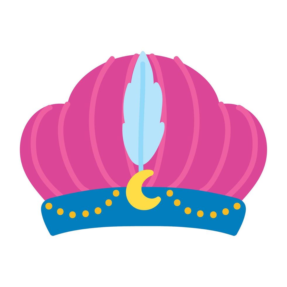 turban with feather vector