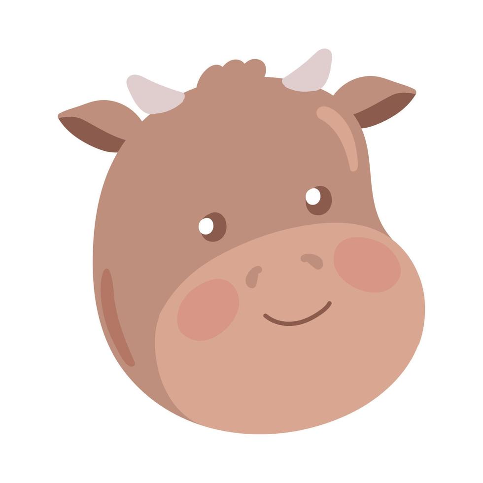 cute face ox vector