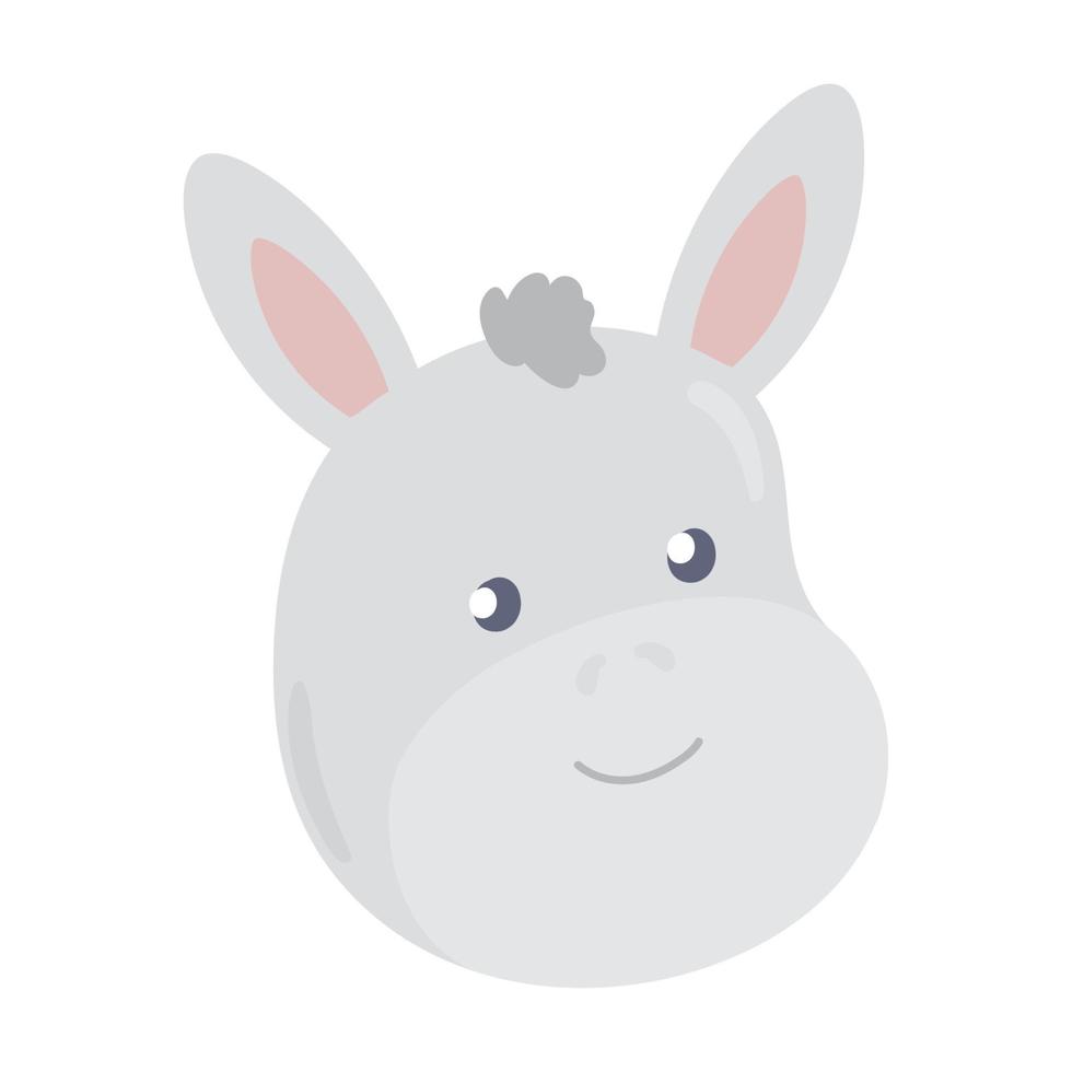 cute face donkey vector