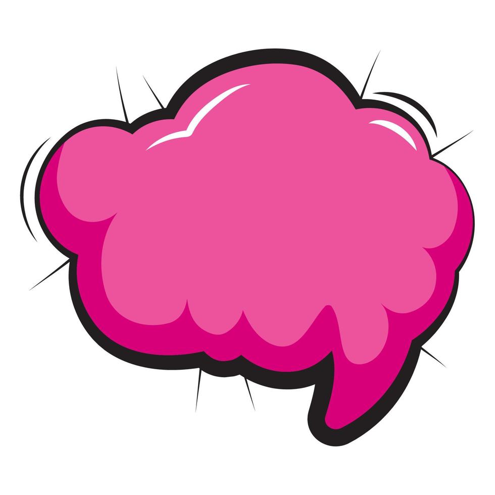 pink speech bubble pop art vector