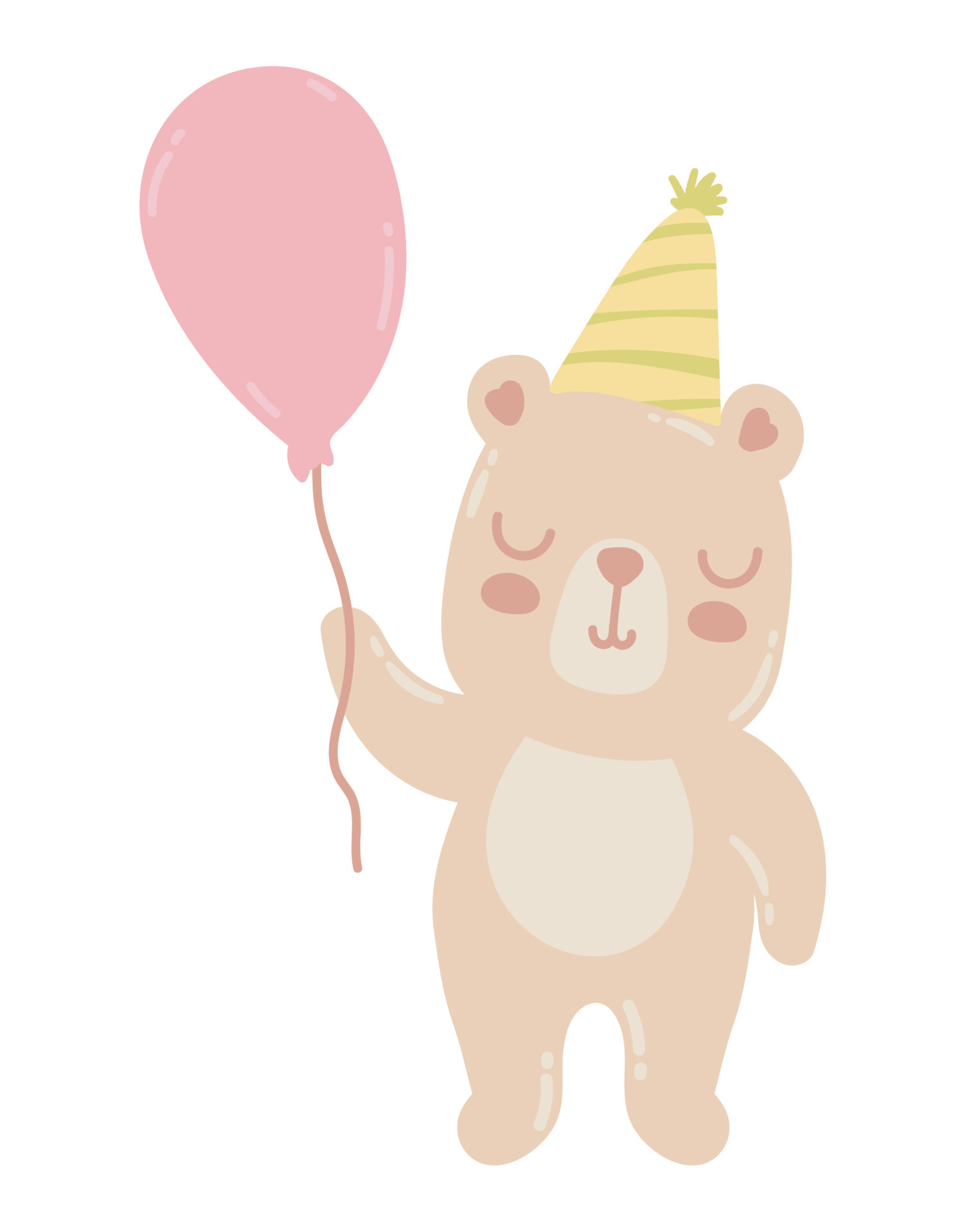 cute bear with party hat 16755764 Vector Art at Vecteezy